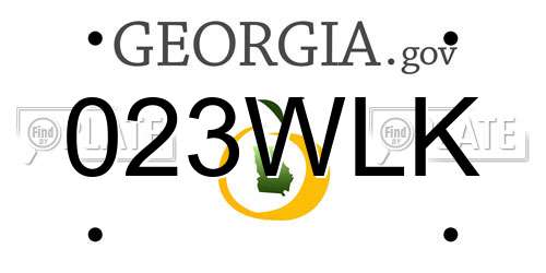 023WLK Georgia License Plate