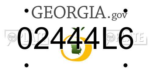 02444L6 Georgia License Plate