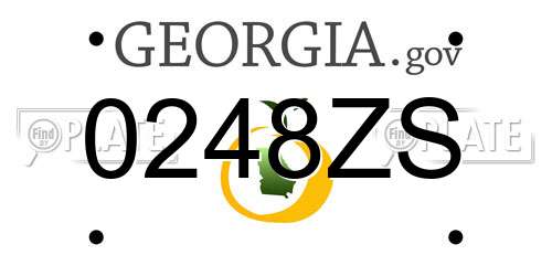 0248ZS Georgia License Plate