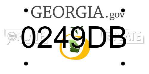 0249DB Georgia License Plate