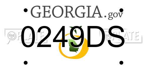 0249DS Georgia License Plate