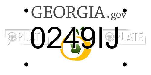 0249IJ Georgia License Plate