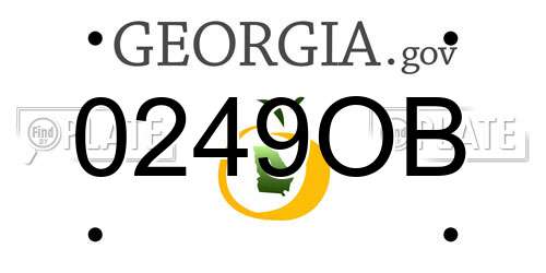 0249OB Georgia License Plate