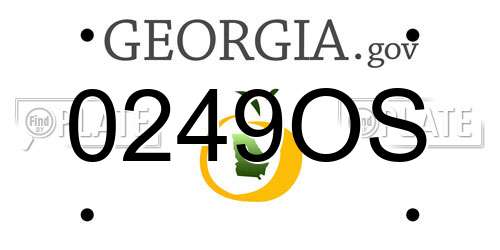 0249OS Georgia License Plate