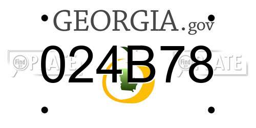 024B78 Georgia License Plate