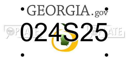 024S25 Georgia License Plate