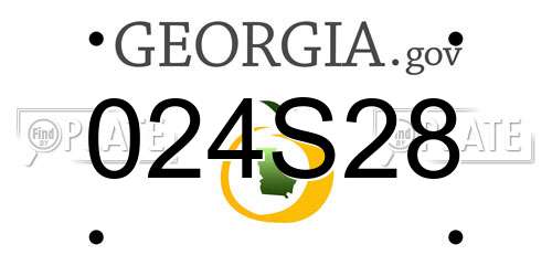 024S28 Georgia License Plate