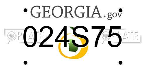 024S75 Georgia License Plate