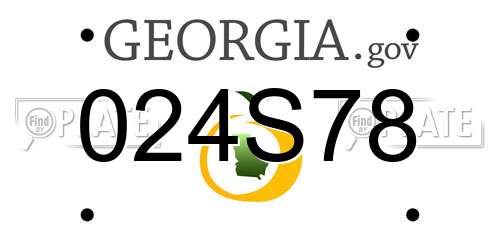 024S78 Georgia License Plate
