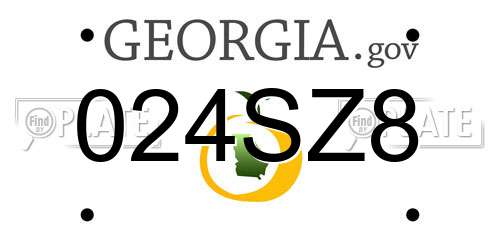 024SZ8 Georgia License Plate