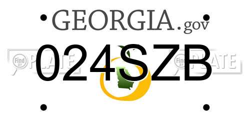 024SZB Georgia License Plate