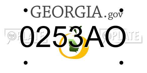 0253AO Georgia License Plate