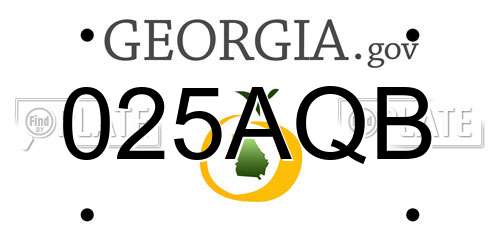 025AQB Georgia License Plate