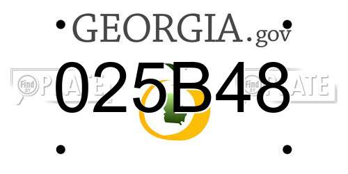 025B48 Georgia License Plate