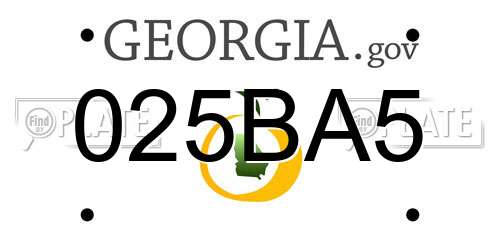 025BA5 Georgia License Plate