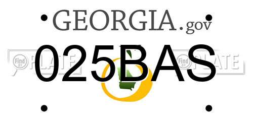 025BAS Georgia License Plate