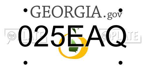 025EAQ Georgia License Plate