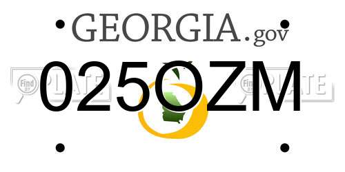 025OZM Georgia License Plate