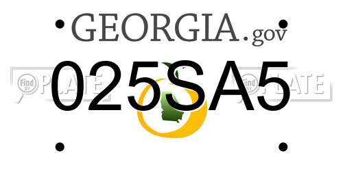 025SA5 Georgia License Plate