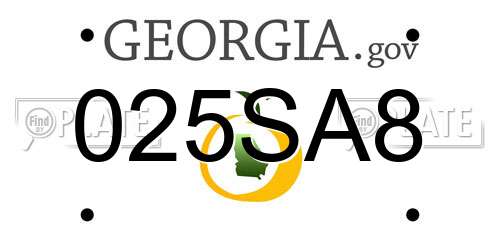 025SA8 Georgia License Plate