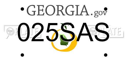 025SAS Georgia License Plate