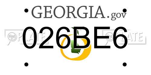 026BE6 Georgia License Plate
