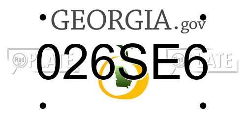 026SE6 Georgia License Plate