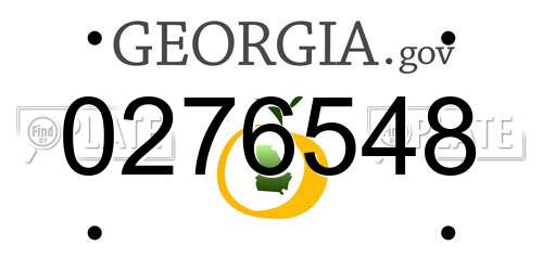 0276548 Georgia License Plate