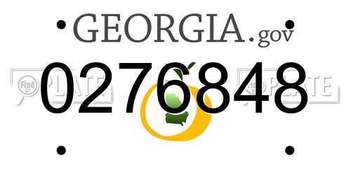 0276848 Georgia License Plate