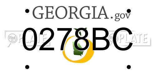 0278BC Georgia License Plate