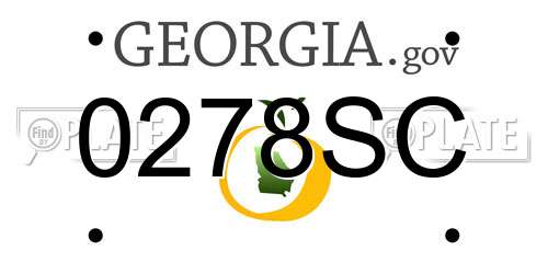 0278SC Georgia License Plate