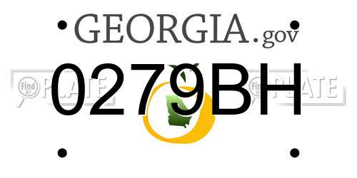 0279BH Georgia License Plate