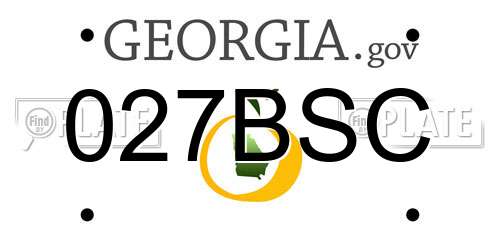 027BSC Georgia License Plate