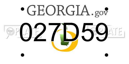 027D59 Georgia License Plate
