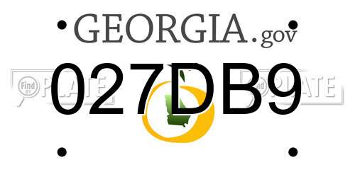 027DB9 Georgia License Plate
