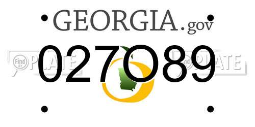 027O89 Georgia License Plate