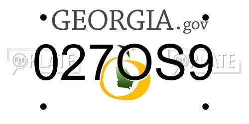 027OS9 Georgia License Plate