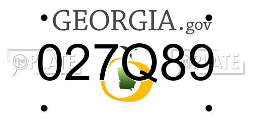 027Q89 Georgia License Plate