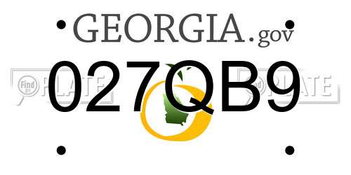 027QB9 Georgia License Plate