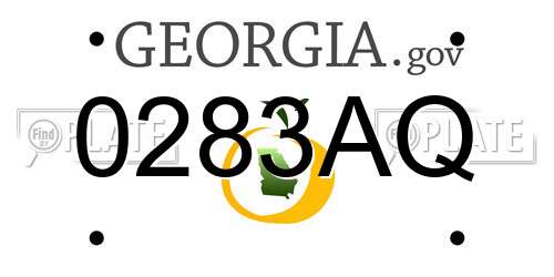 0283AQ Georgia License Plate
