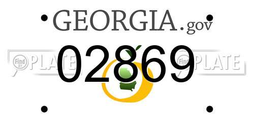 02869 Georgia License Plate