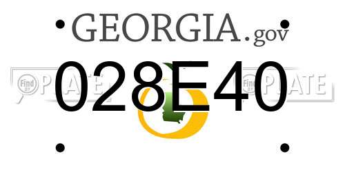 028E40 Georgia License Plate