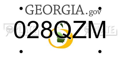 028QZM Georgia License Plate
