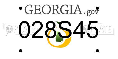 028S45 Georgia License Plate