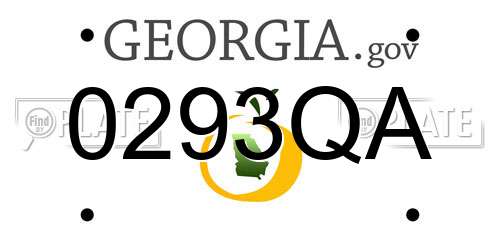 0293QA Georgia License Plate