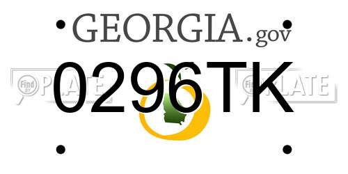 0296TK Georgia License Plate