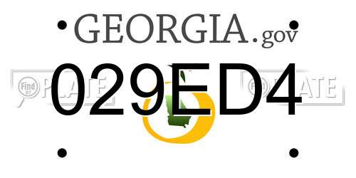 029ED4 Georgia License Plate