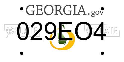 029EO4 Georgia License Plate