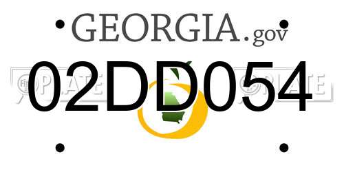 02DD054 Georgia License Plate