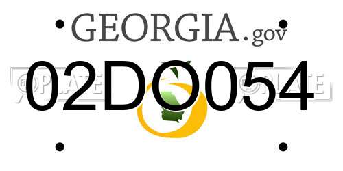 02DO054 Georgia License Plate